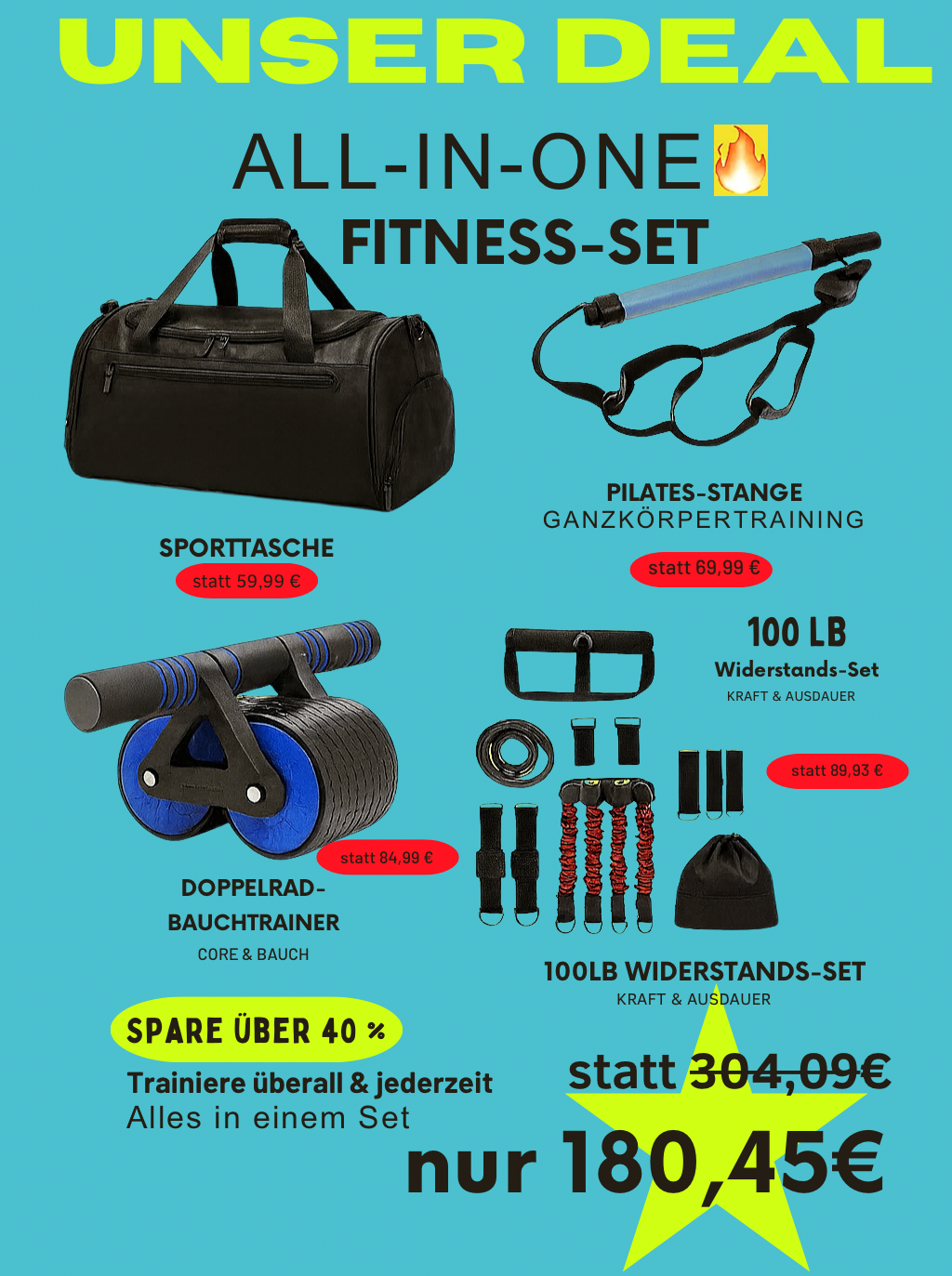 Keepfit - Doppelrad-Bauchtrainer